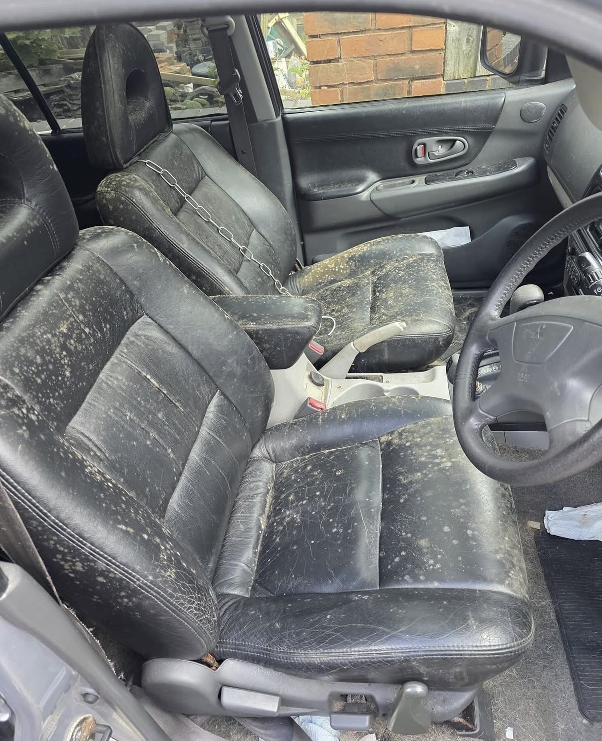 Vehicle seat before cleaning, result 3