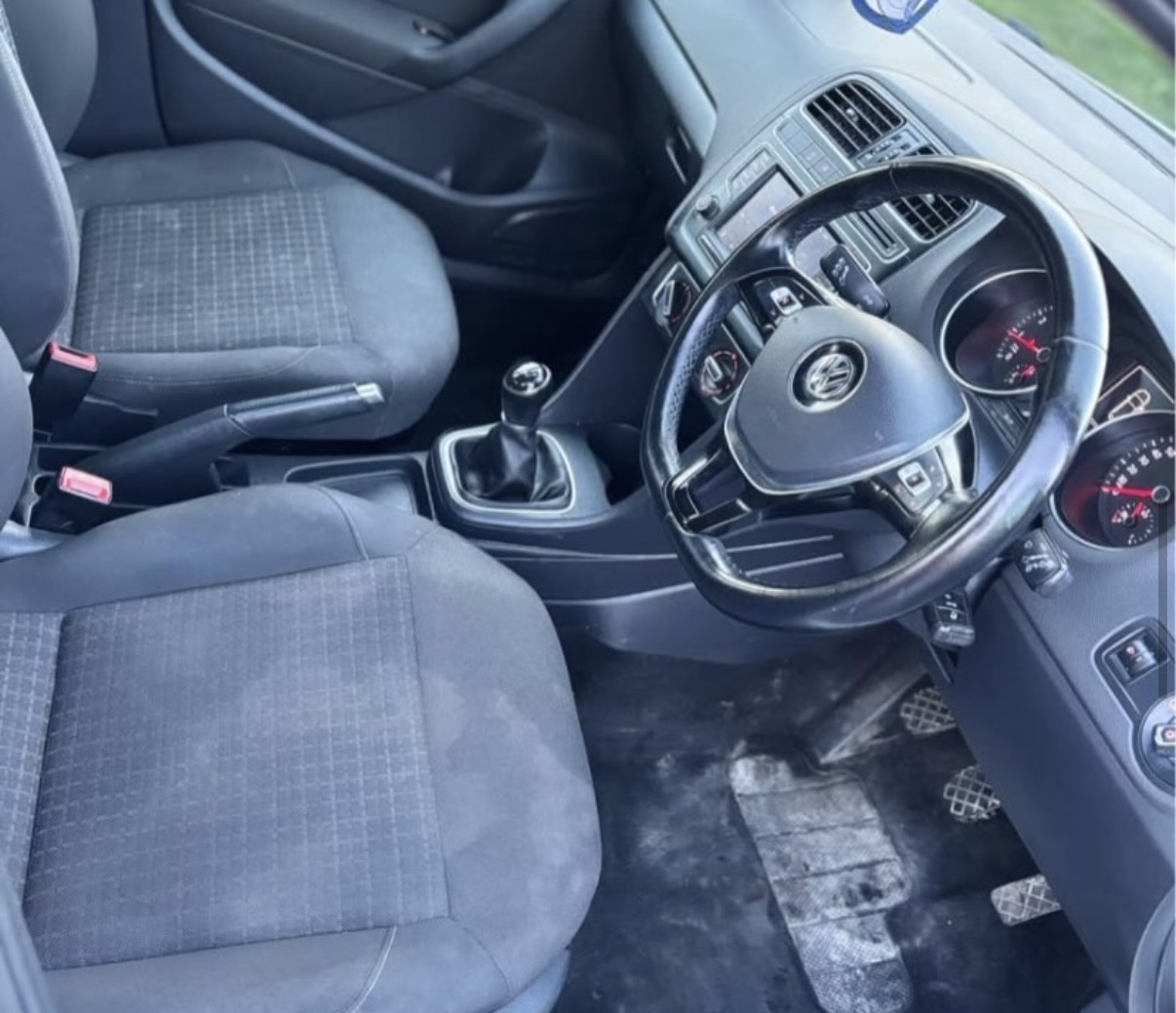 Vehicle seat before cleaning, result 2